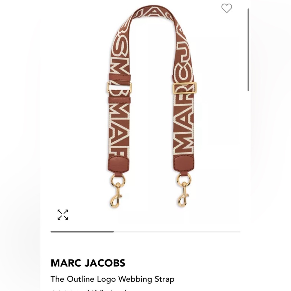 Marc Jacobs The Outline Logo Webbing Strap - Argan Oil/Gold